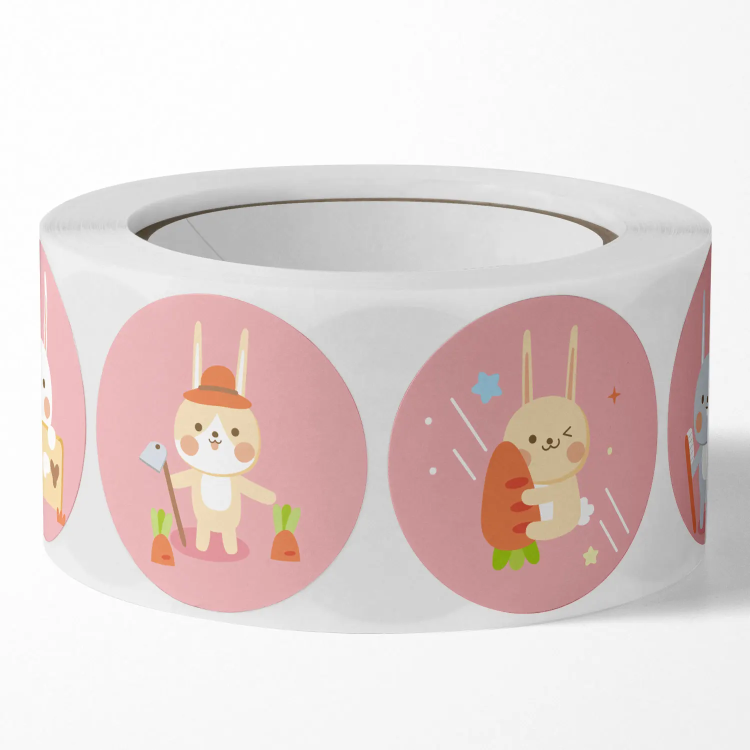 50-500pcs Cute Rabbit Cartoon Animal Stickers Kids DIY Scrapbook Phone Reward Seal Label Wall Sticker Student Stationery Sticker