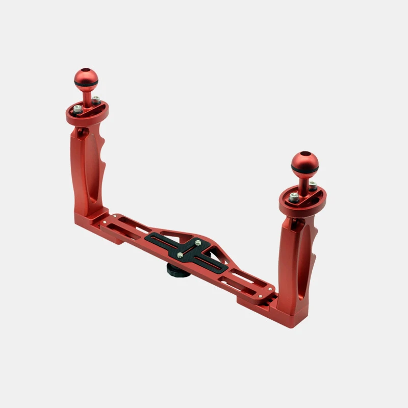 

YUESHEN C Type Underwater Camera Tray Aluminium Dual Handheld Mount for Diving Shell Underwater Fill Light Arms for Photography