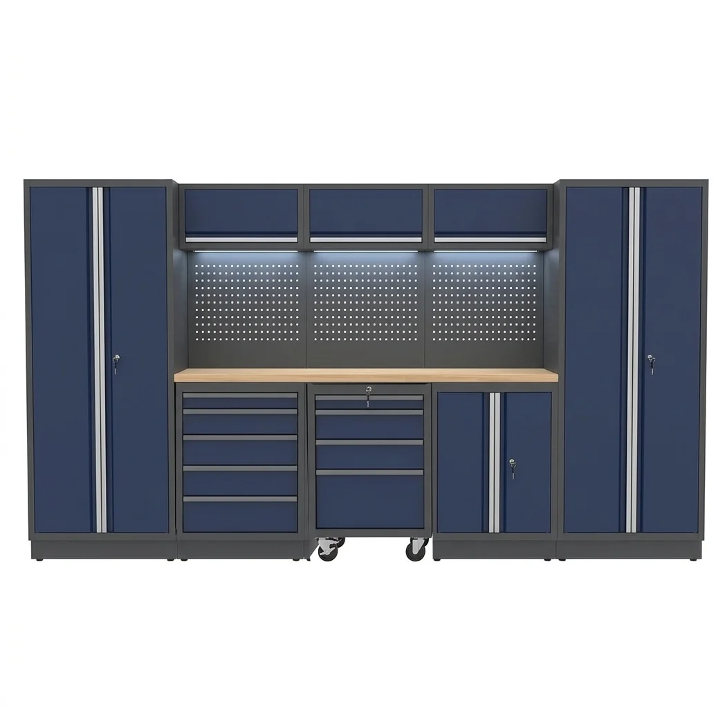 Industrial Commercial Tool Cabinet Heavy Duty Steel Workbench Storage Unit for Garage Workshop Mechanic Organizer Chest Pro
