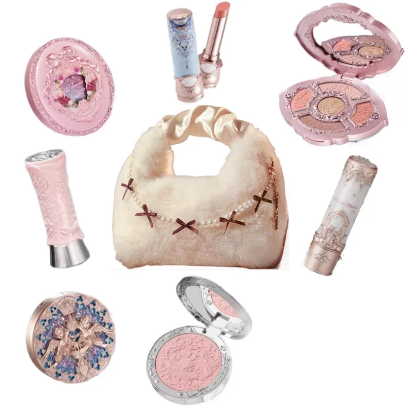 Flower Knows Christmas and New Year gift box makeup set lip mud highlight blush makeup bag hairpin