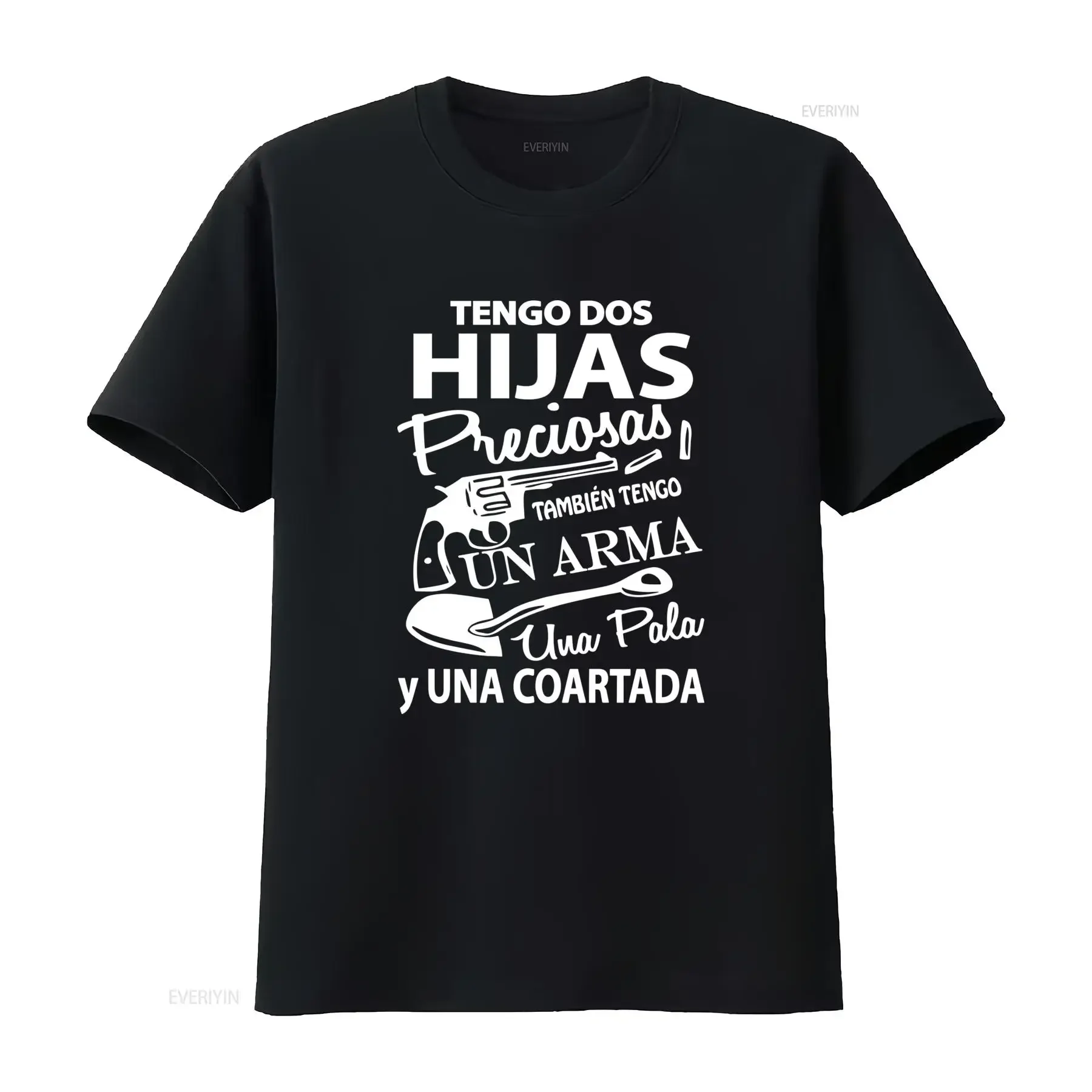 Camiseta Casual para Hombre con Estampado Geométrico y Texto Español Audaz Blanca Corte Regular Cuello Redondo Lavable a