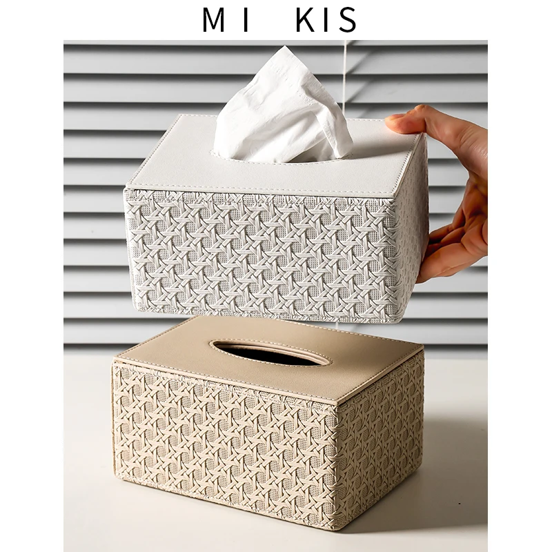  Leather Tissue Box Creative Vintage Desktop Decoration High End Feelings Living Room Drawstring Box Elegant Home Decor