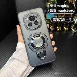Luxury Magnetic For Magsafe Wireless Holder Phone Case For Huawei Honor 400 Magic 6 Pro 7 pro Lite 5 x9c x7c Clear Matte Cover