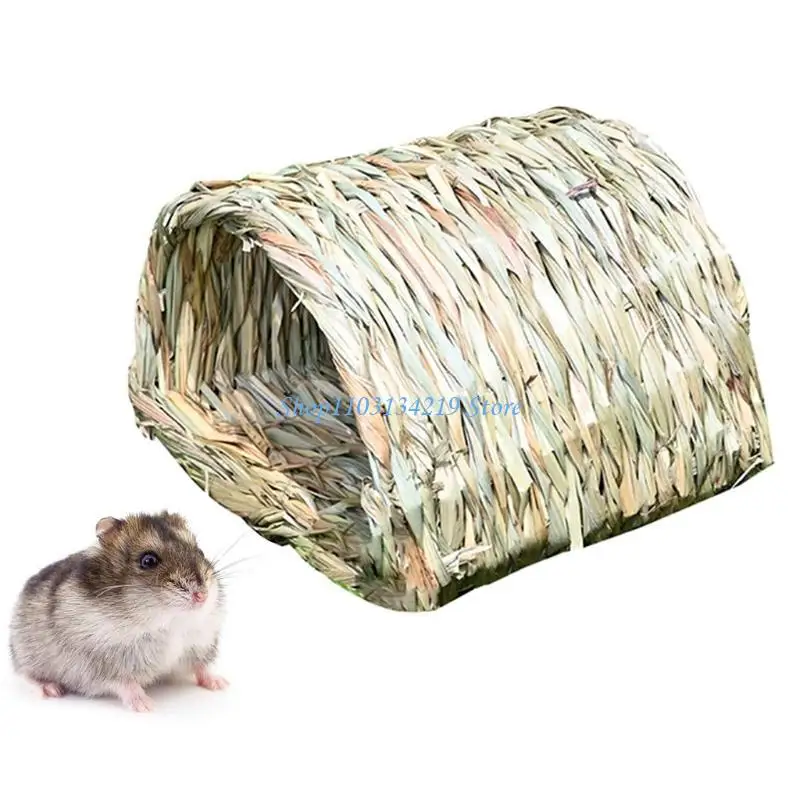 N5KC المنسوجة حيوان أليف سرير أرنب العشب منزل أرنب نفق نفق مضغ للعب ألعاب لهامستر ببغاء القنفذ غينيا خنزير الفئران