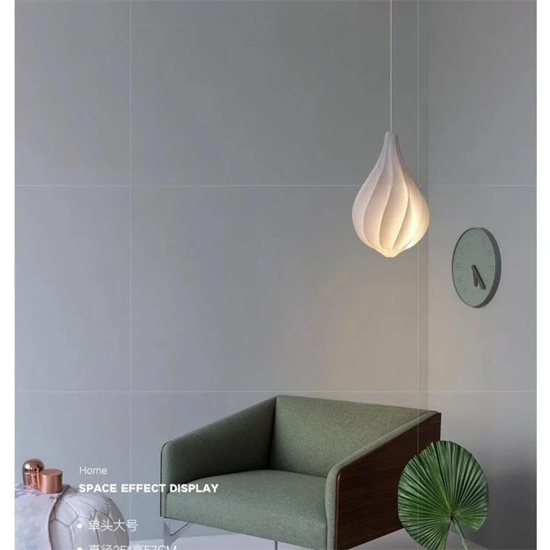 Water Droplets Pendant Light Modern LED Hanging Lamp Bedroom Bedside Study Kitchen Coffee Porch E27 Wave Chandelier