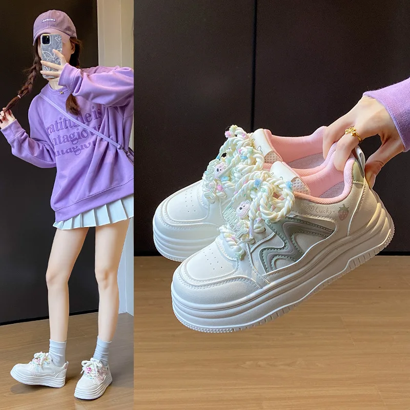 

2025 New Women Autumn Sneakers Casual Double M Printed Platform Shoes Ladies Vulcanized Shoes Zapatillas De Mujer Women Shoes