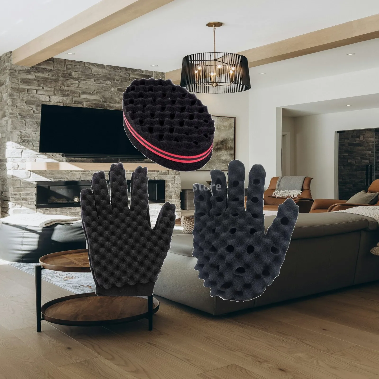 Hair Curly Sponge Gloves Cuff Kit for Hair Styling Tools Claw Hair Clip Curly Hair Accessory for Salon and Home