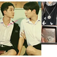 TV Series คาธ The Eclipse Cosplay Ayan Khaotung Moon Star Circular Pendant Titanium Steel Necklace Lovers Jewelry Accessories