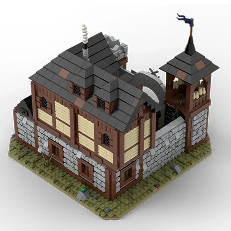 중세 모델 Moc 빌딩 벽돌 클래식 보병 기숙사 기술 모듈러 블록 선물 크리스마스 장난감 DIY 세트 조립