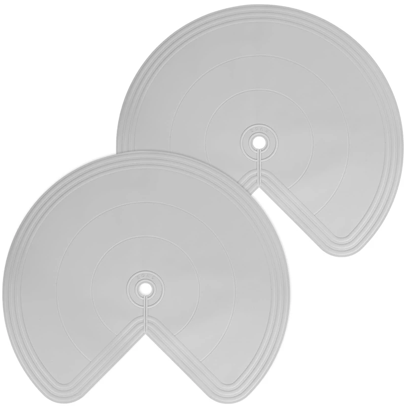 

AT02-Lazy Susan Shelf Liner,Silicone Lazy Susan Liner For Dual Tier Pie Cut Lazy Susan Organizer,Non-Slip Thermal Mat 2 PCS