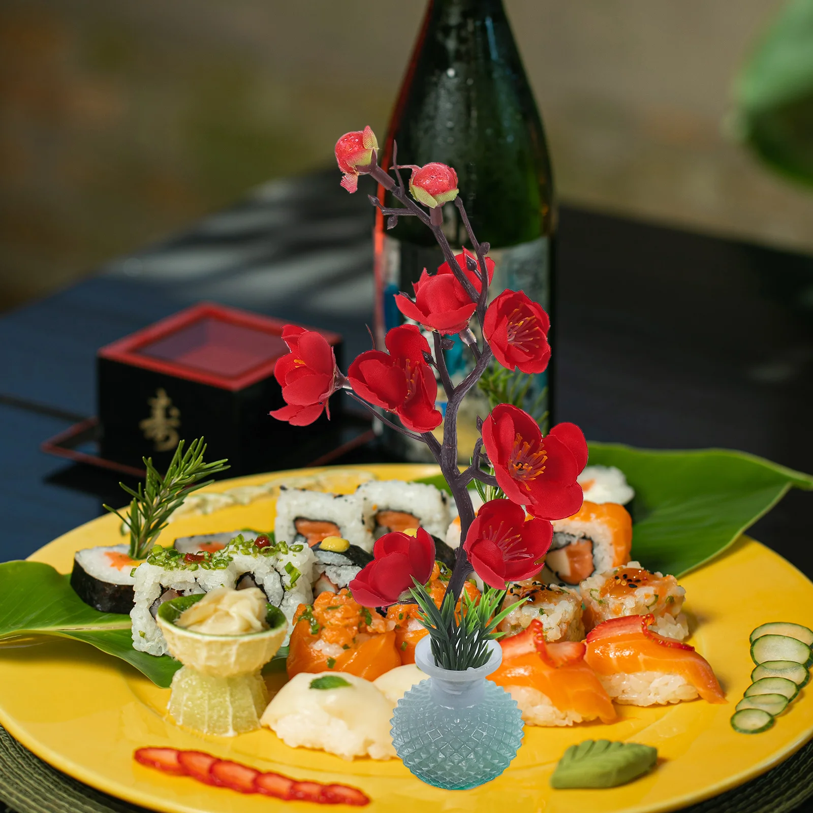 

Sushi Platter Japanese Restaurant Supply vivid Sushi Plate Decor sushi restaurant flower figurine plate decoration