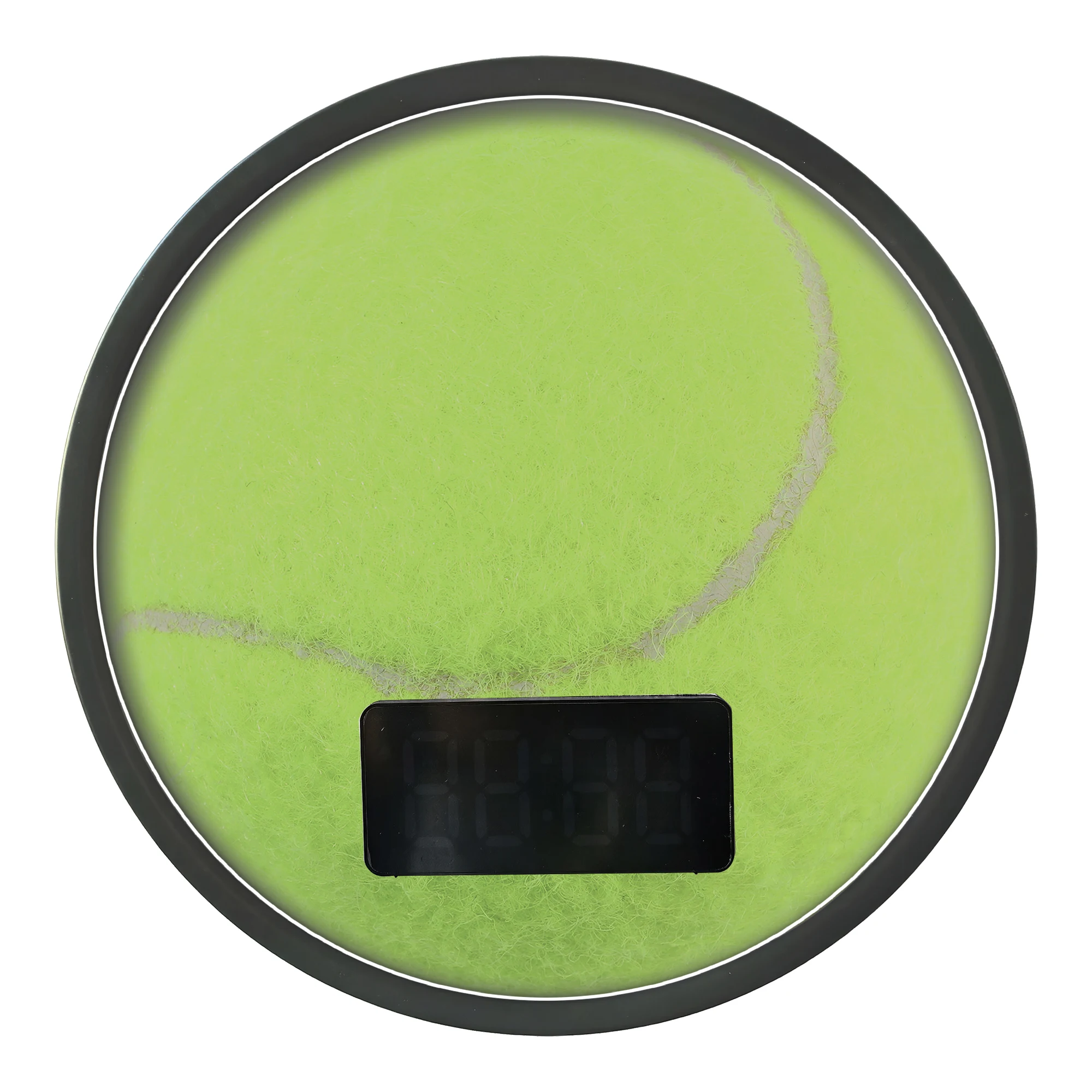 Tennis Ball Themed LED Lighting Wall Clock With Digital Time Display Calendar Date Temperature 12/24 Hour Home Decor Wall Clock