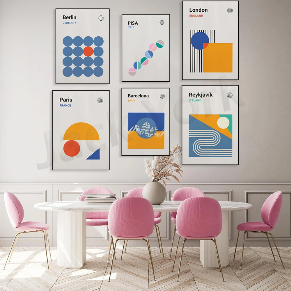Istanbul ,Reykjavik,New York ,Rome,Barcelona,London,Paris,Tokyo Bauhaus Poster | Tokyo Art | Mid Century Modern Vintage Wall Art