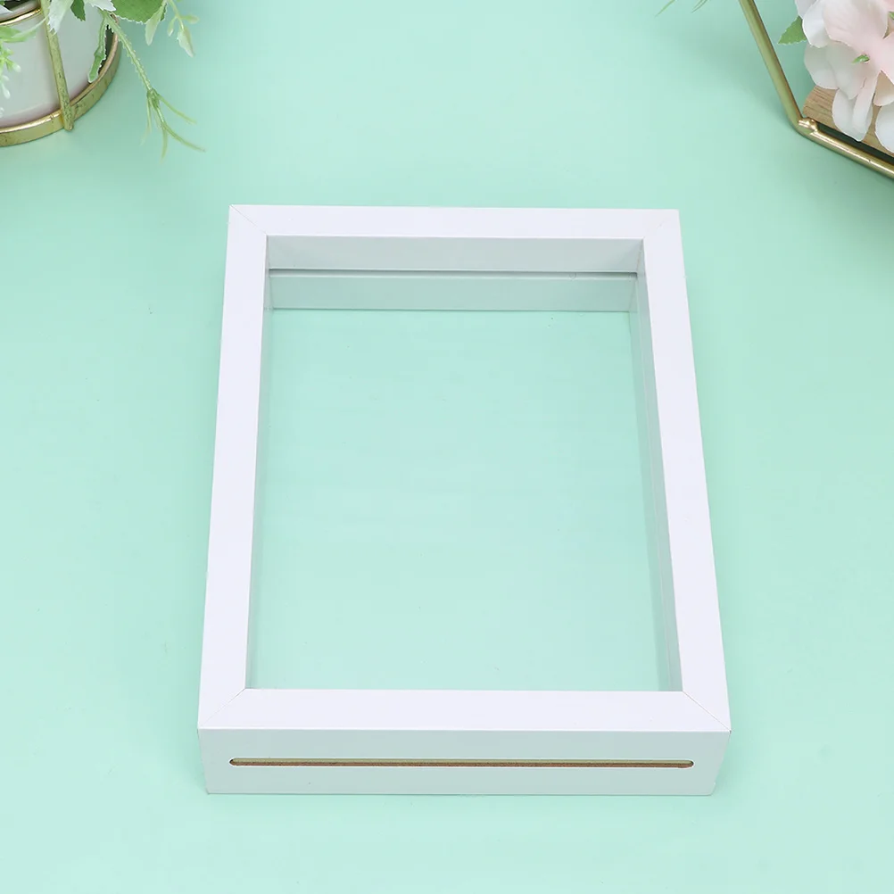 

Press Photo Frames Embossed Display Stand Clear Glass Holder Dried Flowers Large