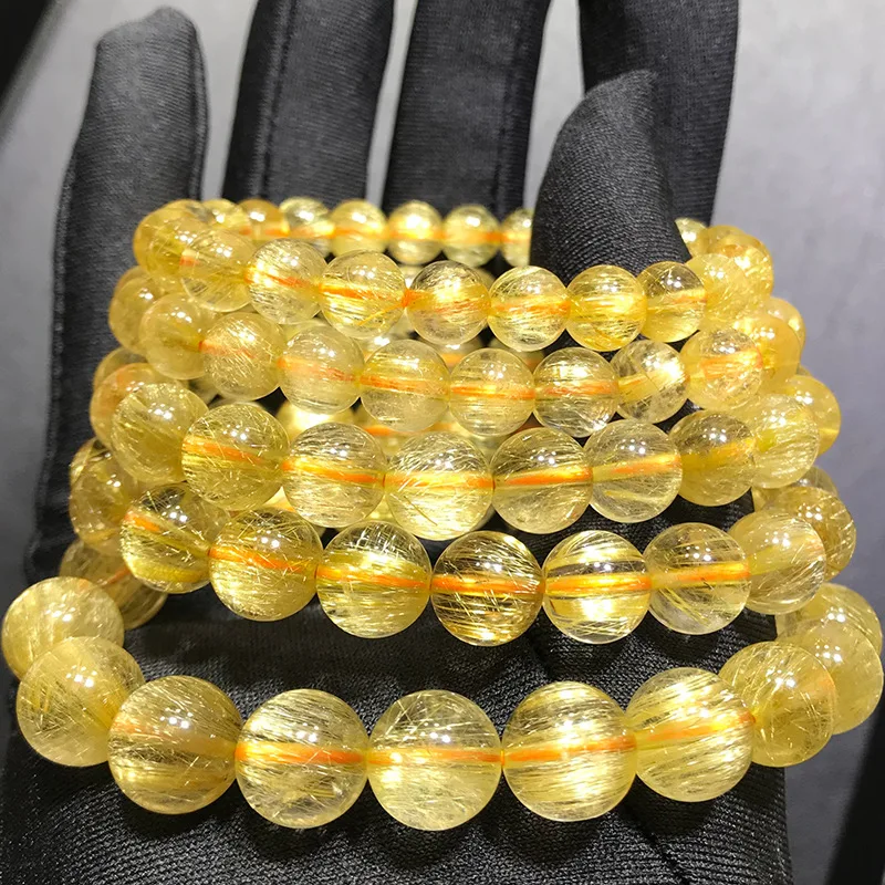 Venus Crystal Natural Brazil Old Mine Gold Rutilated Quartz Bracelet