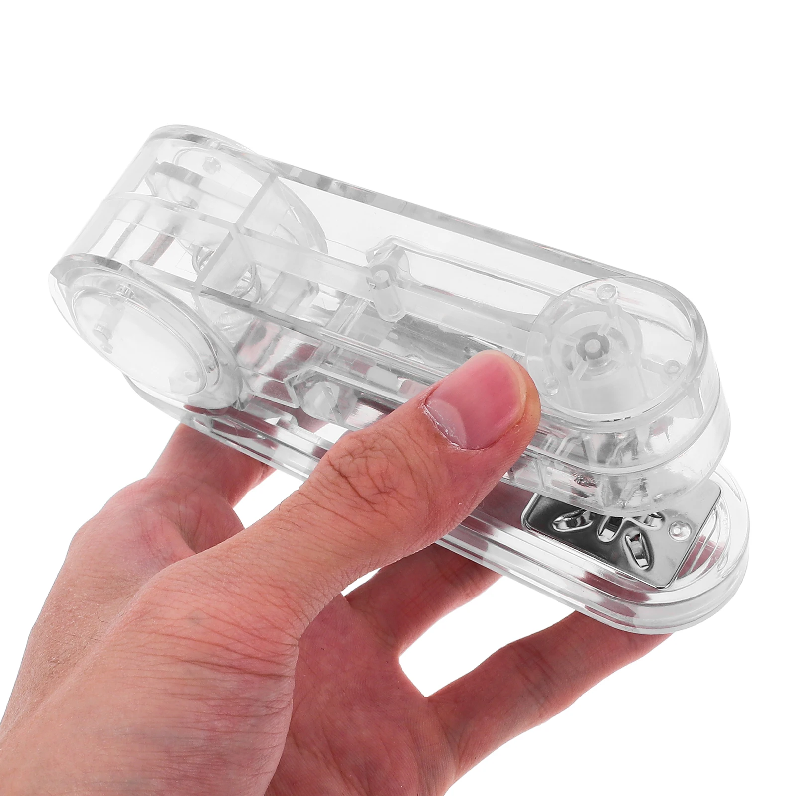 

1Set 360 Degree Rotate Transparent Desktop Stapler Plastic Rotatable Swing Arm Multi-Angle Stapler for Office Book Binding