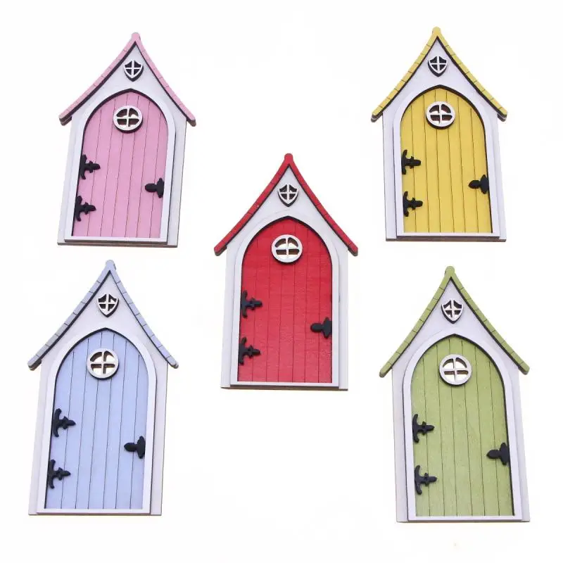 Mini porta da fiaba in legno per casa delle bambole, porta da gnomo per casa delle bambole, modello in miniatura, scena da giardino, accessori per la decorazione di mobili fai da te