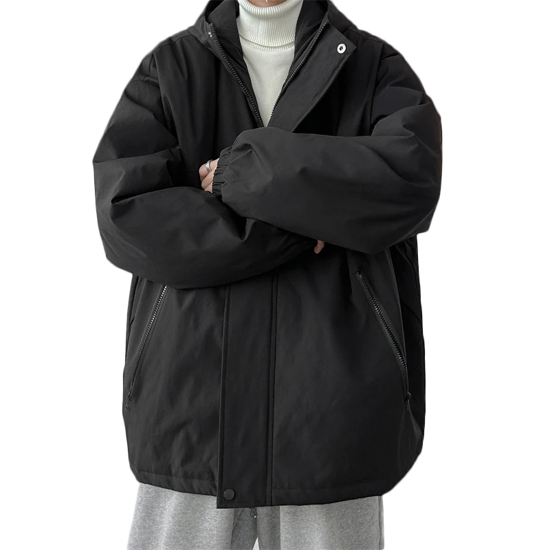 Black/Red Winter Waterproof Hooded Jackets For Men Plus Size 5XL-M Loose Casual Men's Warm Jacket Thick Windbreaker Coats Man