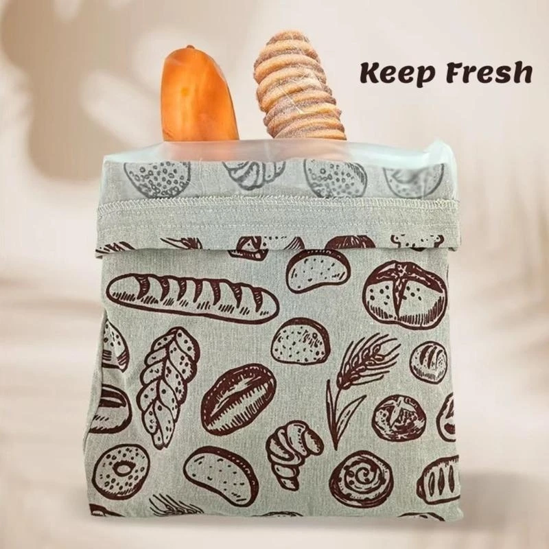 

652F Multipurpose Beeswaxs Wraps for Bread Storage Organic Cotton Flax Bag Keeps Baked Goods Long Time Storage