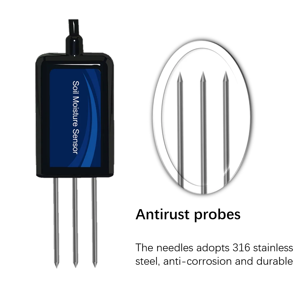 

HIGH PRECISION PROBE TYPE RS485 4-20MA 0-5V 0-10V OUTPUT LORA LORAWAN SOIL MOISTURE SENSOR SOIL MOISTURE METER WIRELESS