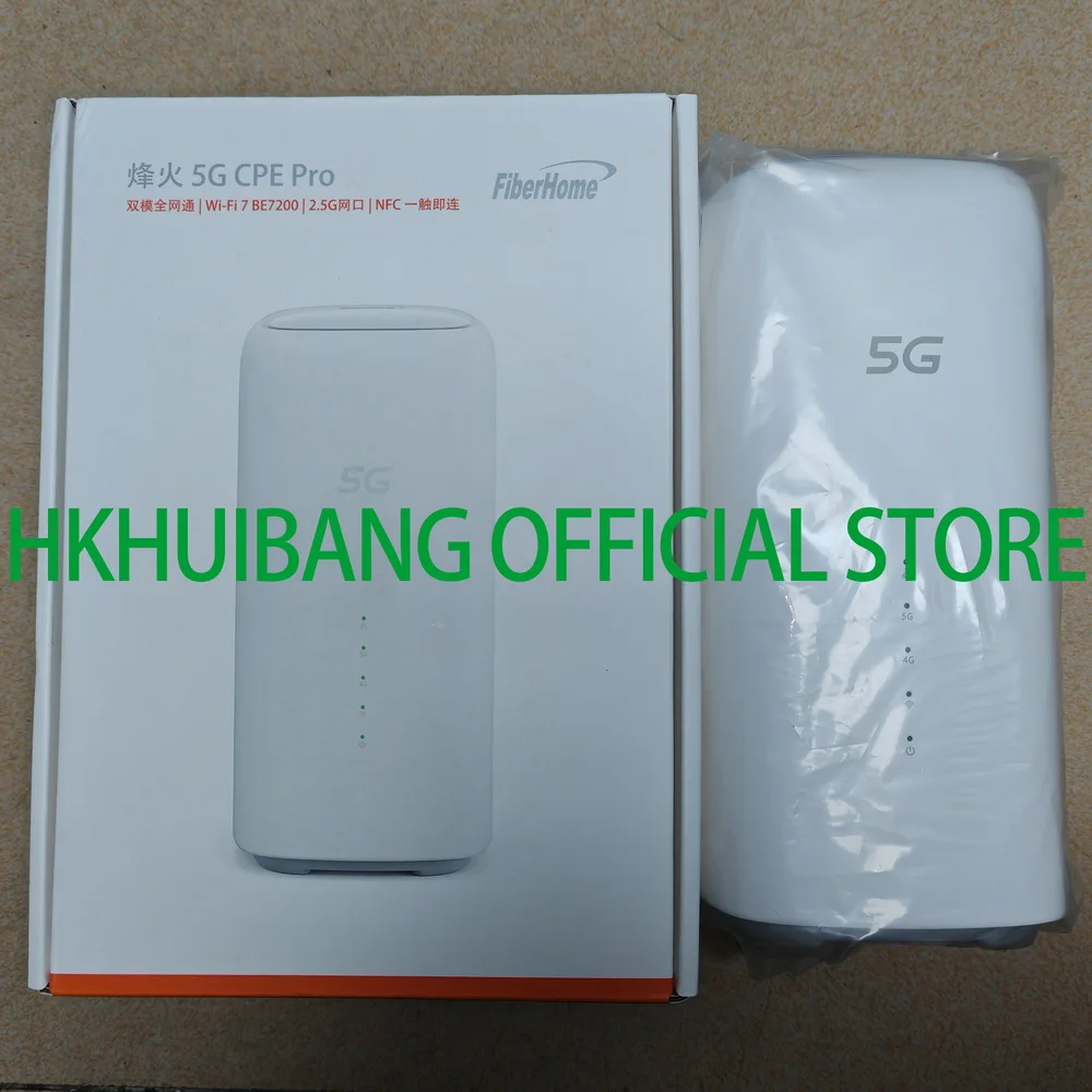 FiberHome 5G CPE 프로 LG6851F 와이파이 7 라우터 BE7200 듀얼 2.5G 이더넷 포트, NFC 4G LTE Cat19 무선 와이파이 5G SIM 모뎀, 4x4 MIMO