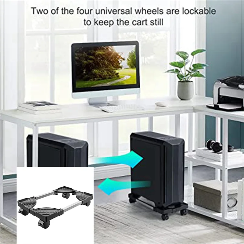 

Регулируемая мобильная подставка VO-Tower, 4 ролики на колесиках, регулируемая полка для башни, также можно использовать в качестве подставки для компьютера