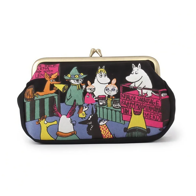 Kawaii Anime Moomins Series Mini Coin Purse Creativity Cute Cartoon Role Embroidery Portable Exquisite Makeup Bag Women Gift view 6
