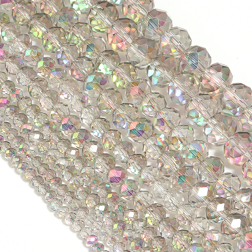 1 strang/lot 3/4/6/8/10mm Facettierte Kristall Perlen Transparente Glas Perlen für Schmuck Machen DIY Halskette Armband Zubehör ﻿