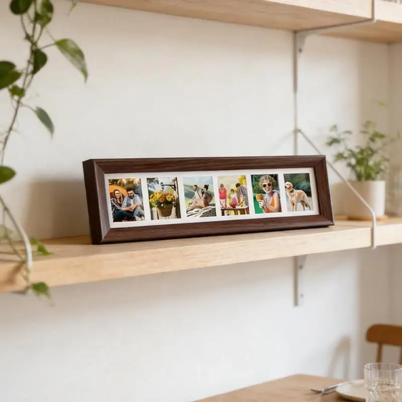 Easy Install 6 Slot Baby Growth Mini Photo Album Frame Wall Mounted Home Decor for Baby Shower Birthday Souvenir Gift