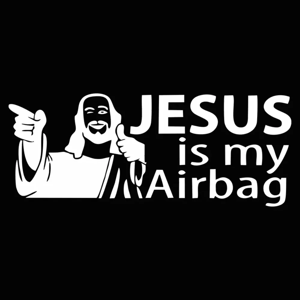

Custom Jesus is My Airbag Vinyl Sticker Decal - Universal for Car/SUV/Truck/Motorcycle, Waterproof Durable Decorative Decal