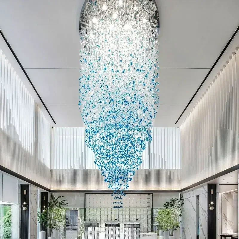 

Modern Nordic Crystal Chandelier for Hotel Lobby, Luxury Creative Design Ceiling Light with High-End Atmosphere
