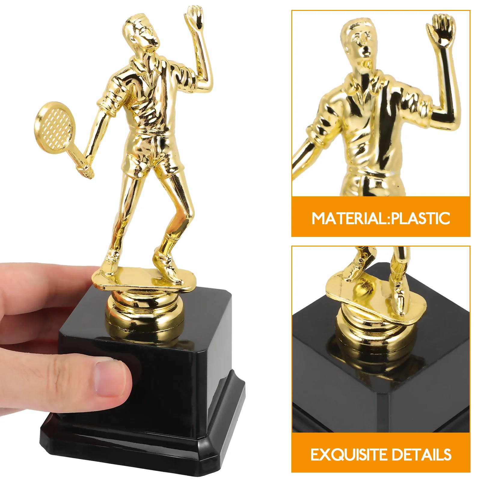 Gold Decor Children Trophy Model Decorative Delicate Badminton Award Cup Plastic Creative for Sports Competition