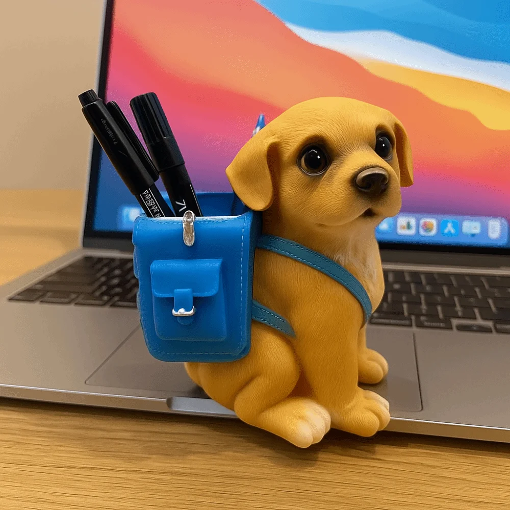 Pen Container Multi-function Dog Pen Holder Plastic Large Capacity Puppy Storage Bucket Cute Creative Makeup Brush Cylinder Gift