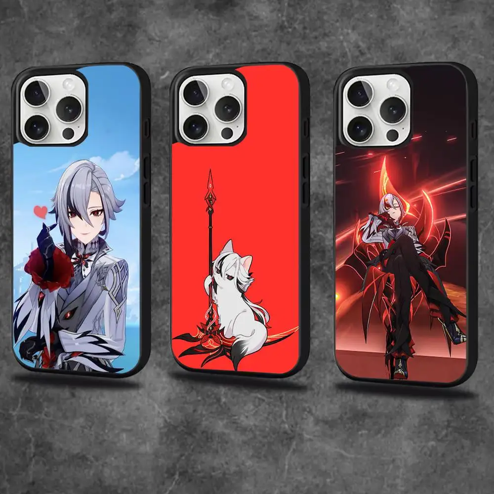 

G-Genshin Impact Arlecchino Phone Case For iPhone17,16,15,14,13,12,11,Pro,Max,Plus,Mini,SE4,E Magnetic Magsafe Wireless Charging