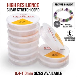 0.4-1.0mm Strong Crystal Elastic String, High Resilience Clear Stretch Cord for Bracelet Jewelry Making DIY Beading Thread
