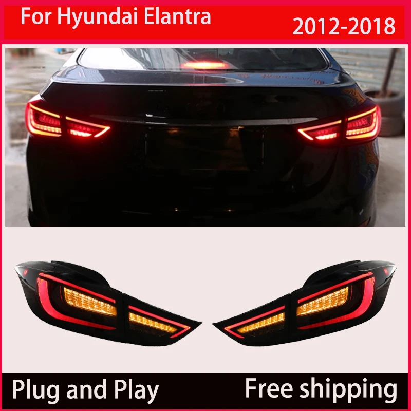 

Автомобильные светодиодные фонари в сборе для Hyundai Elantra Sedan 2012-2018 Elantra Coupe Задние задние фонари DRL Противотуманные фары