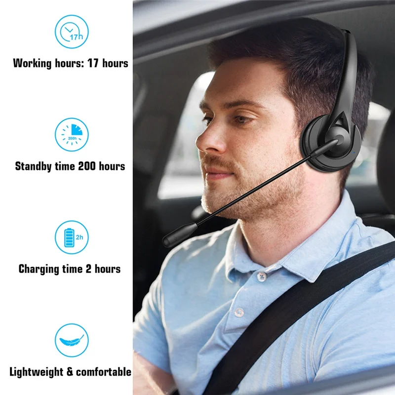 Cuffie auricolari eccellenti BT 5.4 Cuffie wireless per call center Cuffie con microfono con cancellazione del rumore
