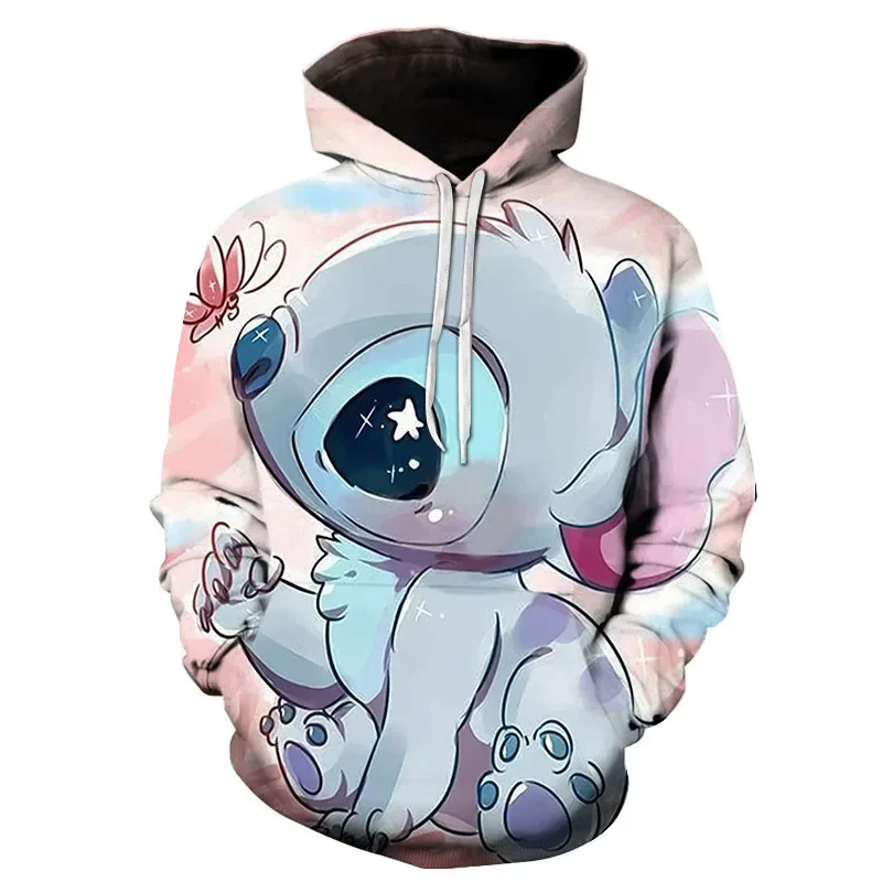 

Stitch Children's Hoodie Disney Boys Girls Pullover 3D Printed Cartoon Pullover Oversized Men's Hoodie Fashion Men's Clothing