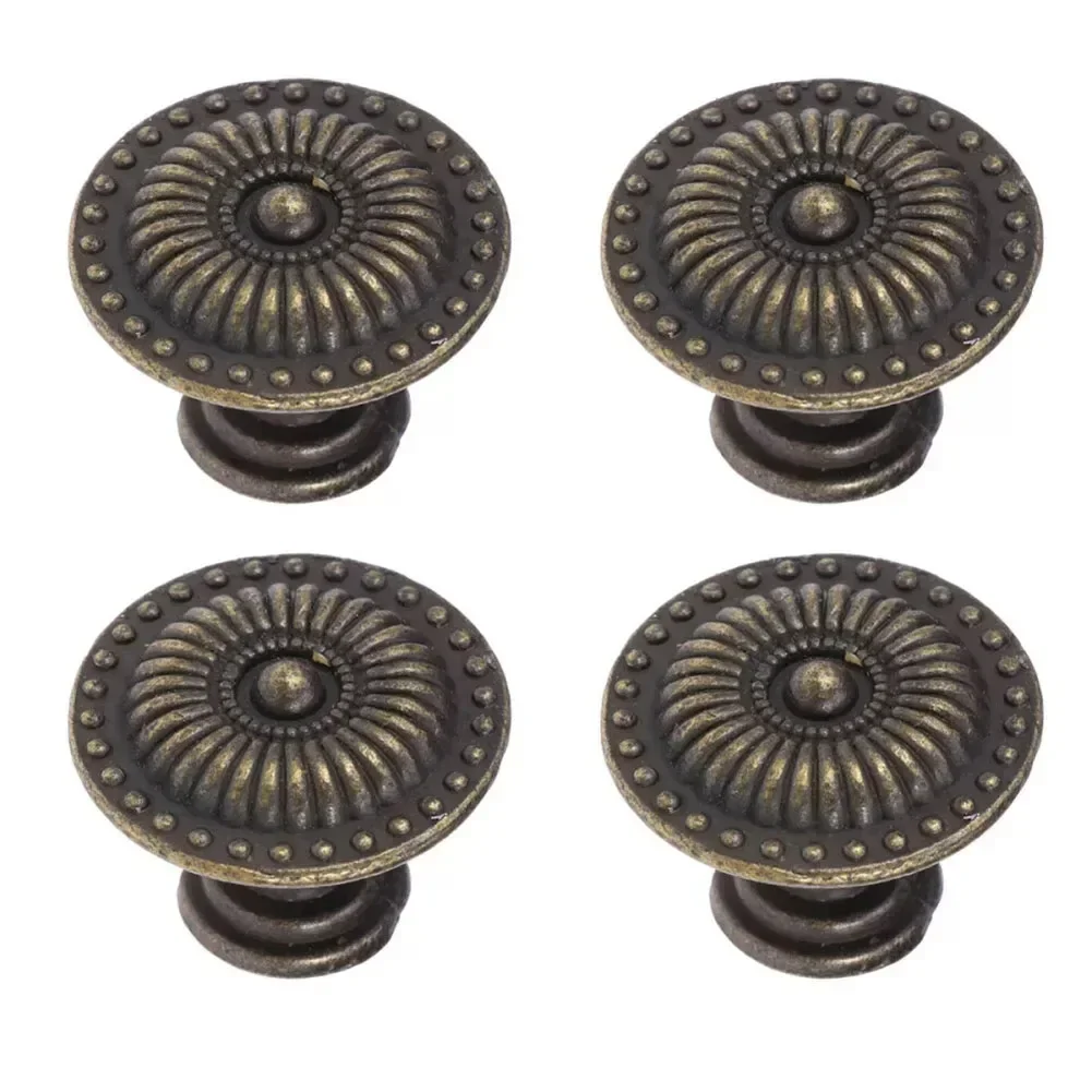 4pc Antique Bronze Kitchen Cabinet Drawer Knobs Dresser Cupboard Wardrobe Furniture Pulls Handle Wooden Box Jewelry Box Knobs