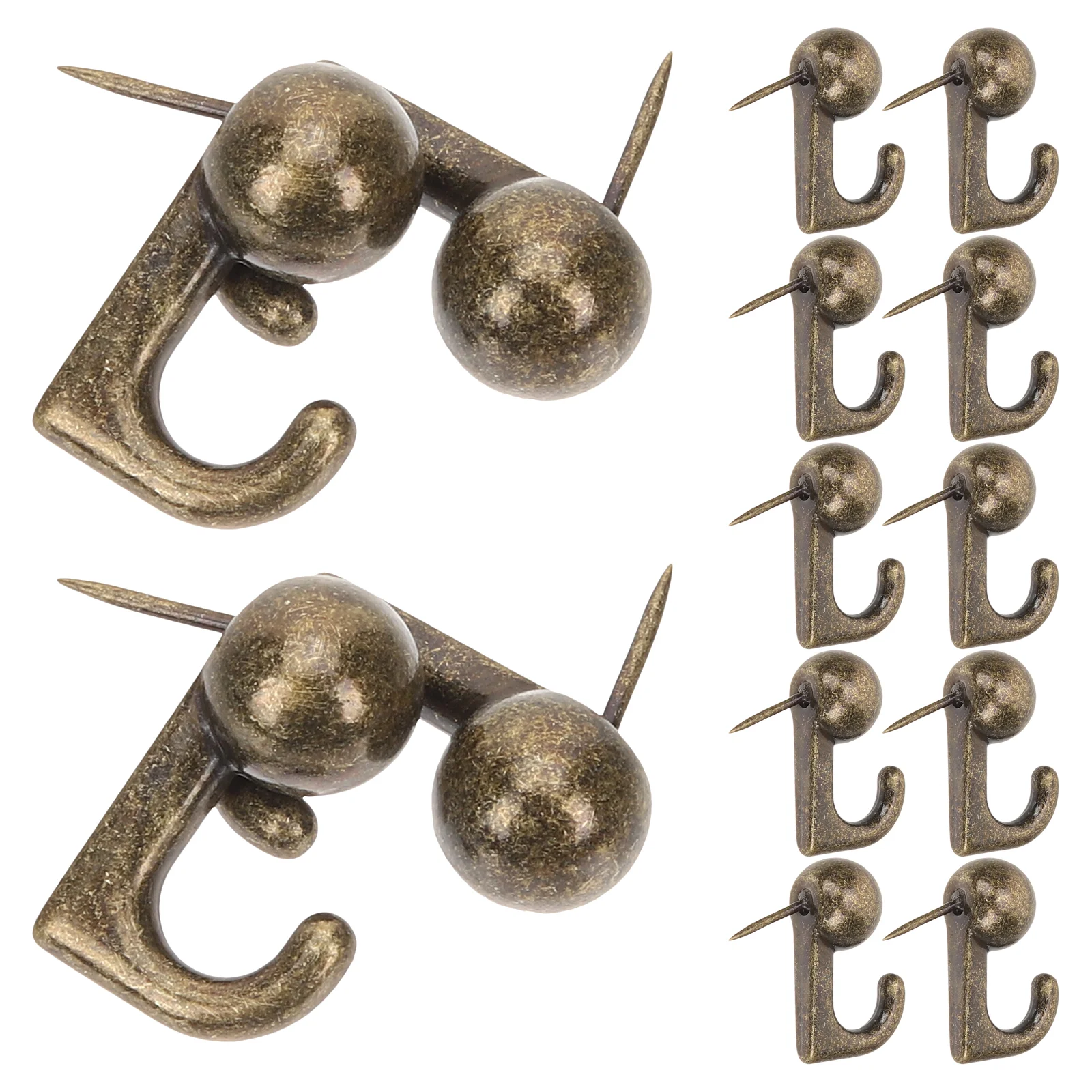 30 Pcs Metal Hook Nail Thumb Tacks Wall Hanging Kit Decorative Push Pin Mirror Photo