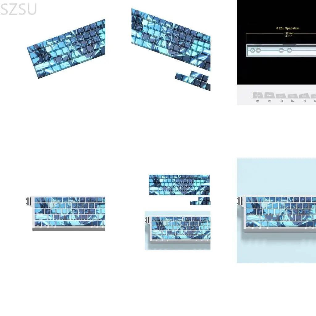 

SZSU 74 Keys Anime Caps Set PBT Engraved Side Keycaps Replacement for 61 67 68 Keyboards Gaming Accessories