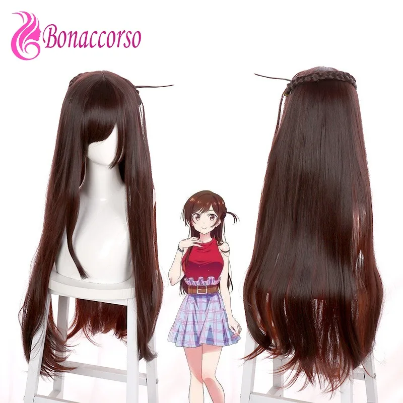 Mizuhara Chizuru Cosplay Wig Brown Red Synthetic Long Straight Wig Rent-A-Girlfriend Anime Coser High Quality Wig Daily Party