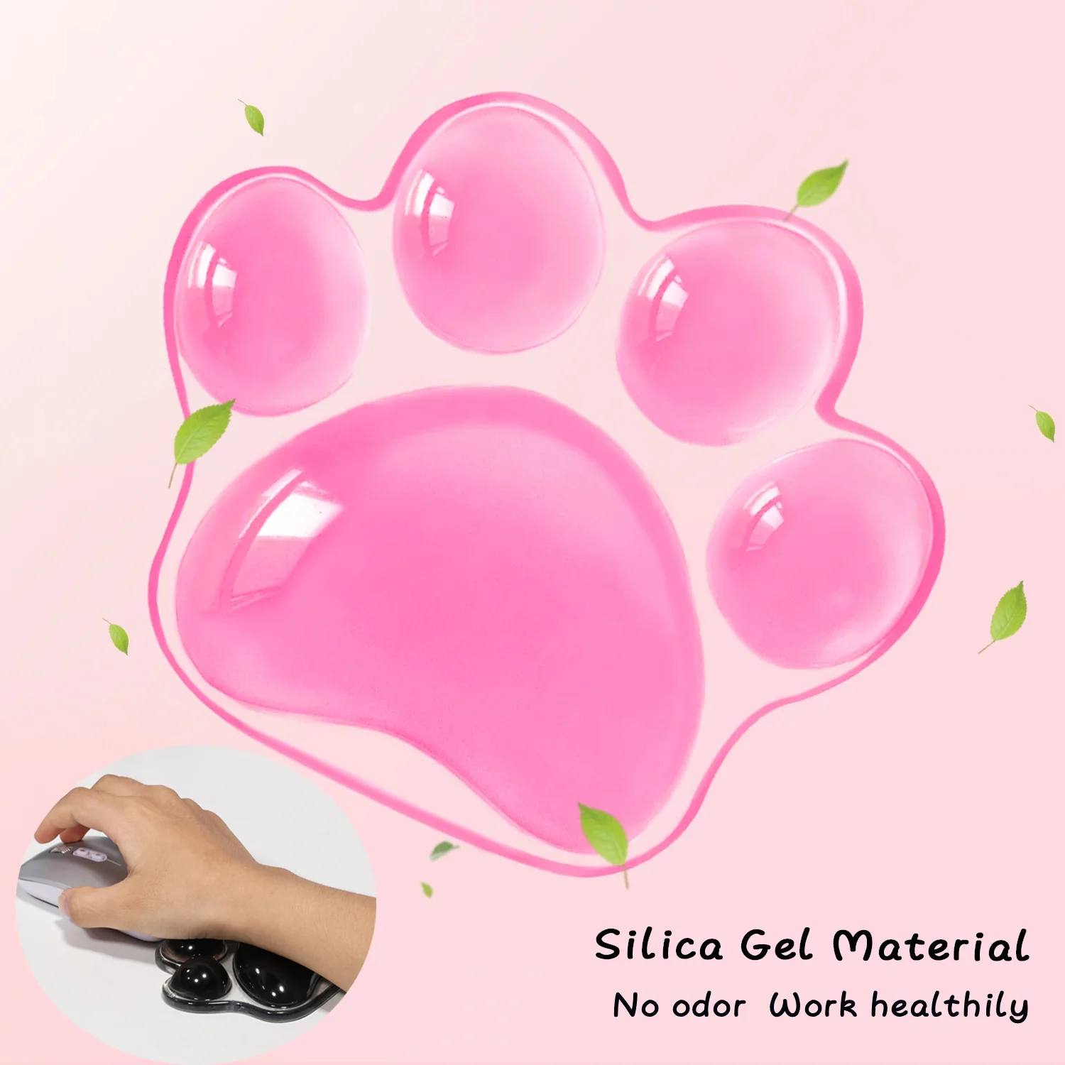 Cat Paw Cute Mouse Wrist Support Pad Comfortable Soft Wrist Rest Hand Pillow Pain Relief Non-Slip Base Home Office Silicon Pad