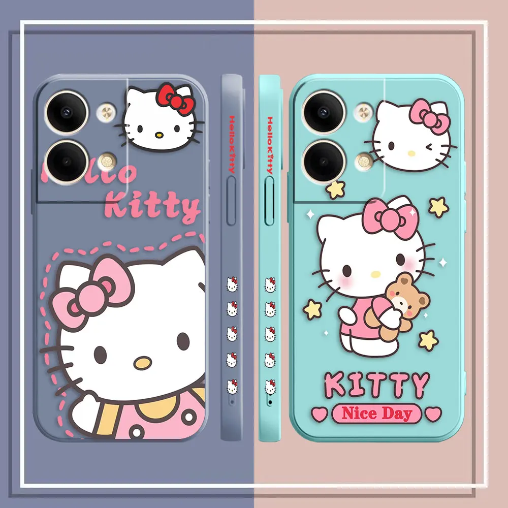 Phone Case For OPPO RENO 8 7 9 6 7SE 5 4 4SE 4 3 4G 5G PRO PLUS Colour Simple Case Funda Cqoue Shell Capa Pink Hello K-Kitty Cat