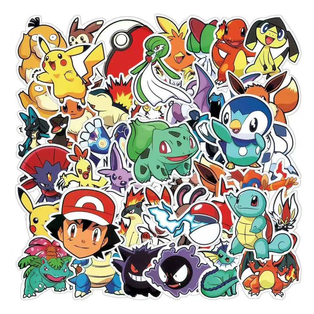 

10/30/50PCS Pokemon Anime Stickers Kawaii Pikachu Sticker Toy Motorcycle Luggage Helmet Phone Cute DIY Decoration Cartoon Decals