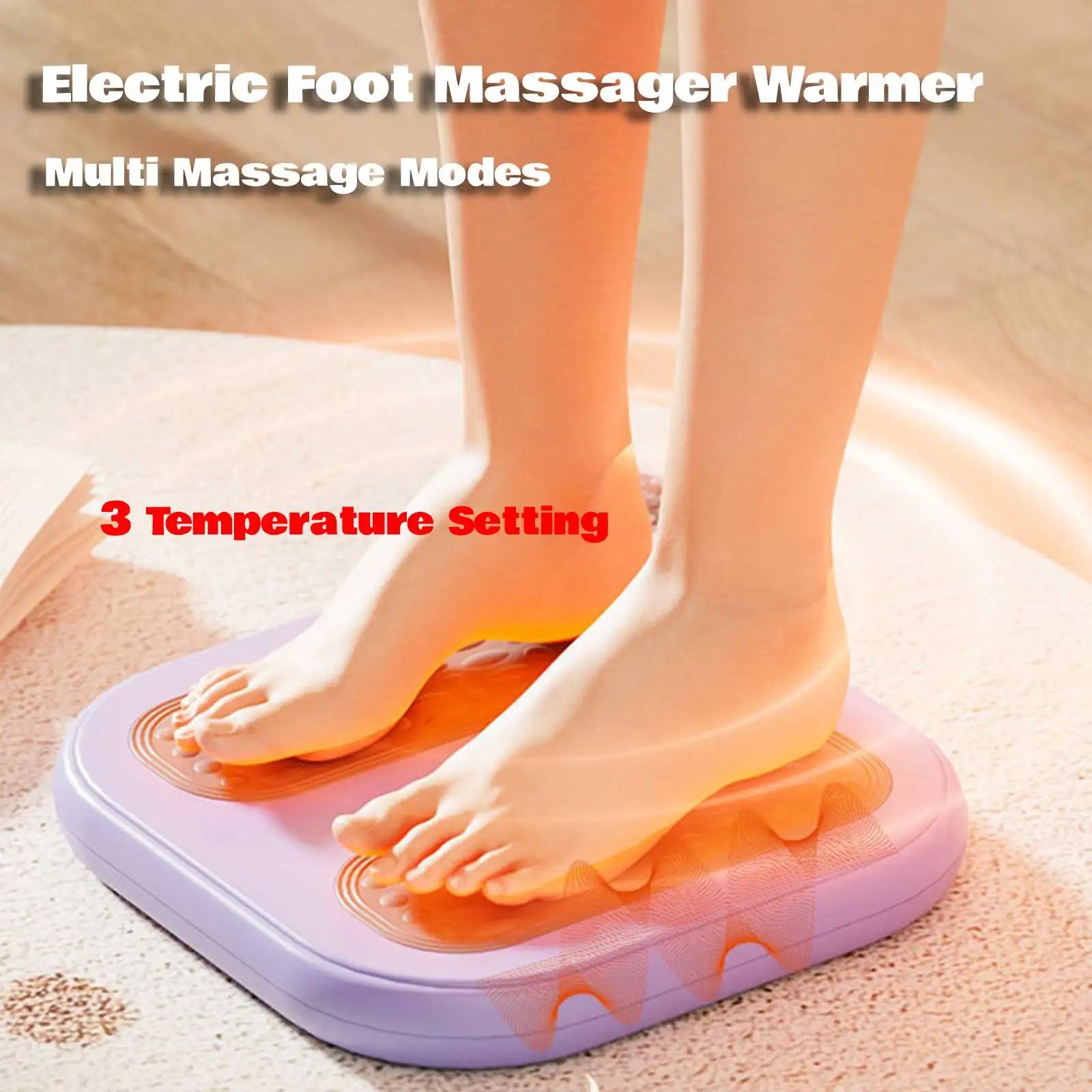 

Электрическая грелка для ног для женщин и мужчин, нескользящая с подогревом, несколько режимов массажа, 3 настройки температуры для дома, гостиной