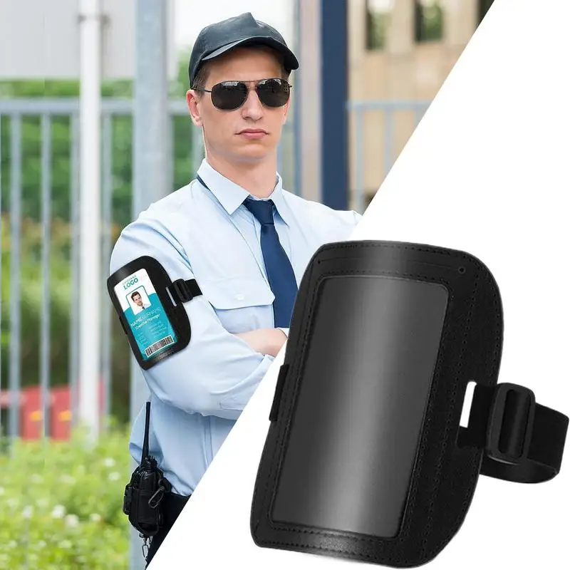 بو الجلود الذراع معرف وثيقة شارة حامل قابل للتعديل شارة حامل مقاوم للماء حامل تمرير التزلج العصابات الذراع الأفقية