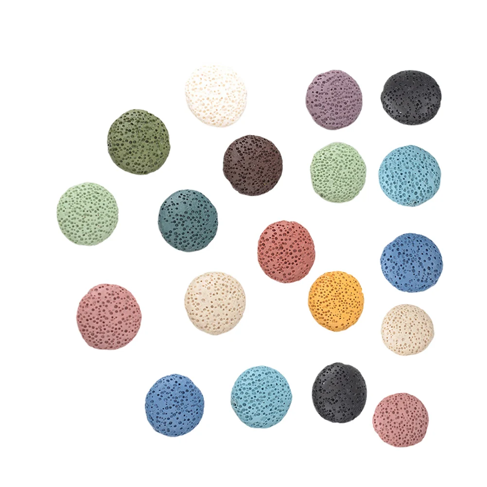 

19 Pcs Lava Stone Beads Natural Round Ball Charms Jewelry Making Pendants Bracelet Earrings Accessories Volcano Beads