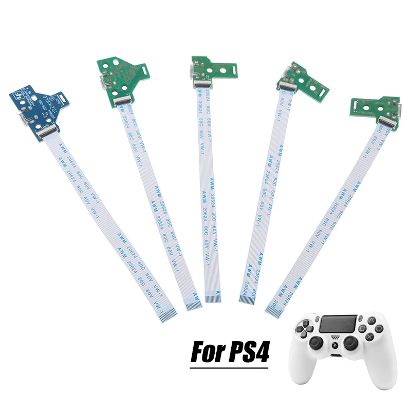 Porta de carregamento USB Socket Circuit Board, conector para PS4 Controlador, 12Pin, JDS, 011, 030, 040, 055, 14Pin, 1Pc