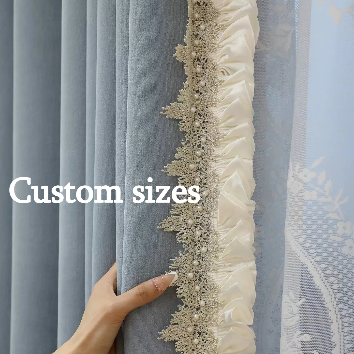 European Chenille Embroidered Lace Valance Luxury Curtains for Living Dining Room Bedroom Villa WhiteTulle Window Decor Blackout